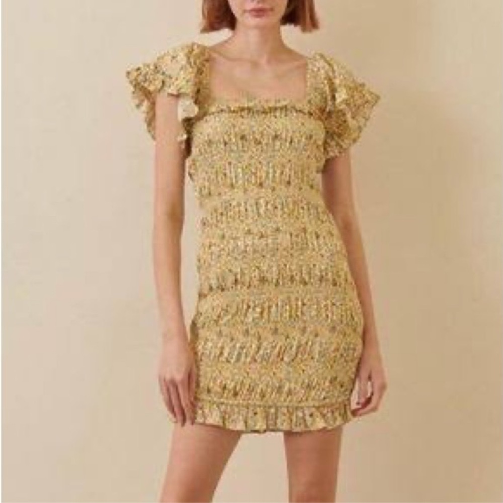 Vici Storia Floral Smocked Ruffle Mini Dress